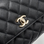 CHANEL SMALL COCO HANDLE CAVIAR BLACK LGHW (MICROCHIP)