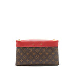 LOUIS VUITTON PALLAS CHAIN HANDBAG MONOGRAM CANVAS RED