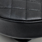 CHANEL 23B ROUND CLUTCH CAVIAR BLACK LGHW (MICROCHIP)