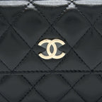 CHANEL MINI FLAP BAG WITH GIANT PEARL CHAIN LAMBSKIN BLACK LGHW
