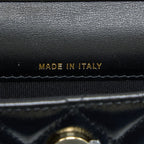 CHANEL MINI FLAP BAG WITH GIANT PEARL CHAIN LAMBSKIN BLACK LGHW