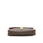 LOUIS VUITTON PALLAS CHAIN HANDBAG MONOGRAM CANVAS RED