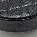 CHANEL 23B ROUND CLUTCH CAVIAR BLACK LGHW (MICROCHIP)