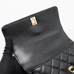 CHANEL SMALL COCO HANDLE CAVIAR BLACK LGHW (MICROCHIP)