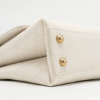CHANEL CHIC AFFINITY TOP HANDLE FLAP BAG CAVIAR WHITE GHW
