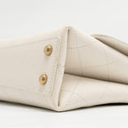 CHANEL CHIC AFFINITY TOP HANDLE FLAP BAG CAVIAR WHITE GHW