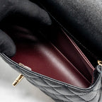 CHANEL SMALL COCO HANDLE CAVIAR BLACK LGHW (MICROCHIP)