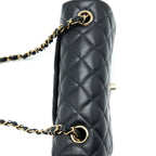 CHANEL CLASSIC MINI RECTANGULAR FLAP BAG LAMBSKIN BLACK LGHW (MICROCHIP)