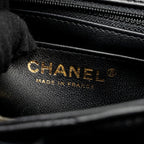 CHANEL MINI SQUARE FLAP BAG LAMBSKIN BLACK LGHW (MICROCHIP)