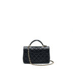 CHANEL 21K TOP HANDLE MINI RECTANGULAR FLAP BAG BLACK GHW