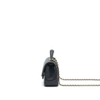 CHANEL 21K TOP HANDLE MINI RECTANGULAR FLAP BAG BLACK GHW