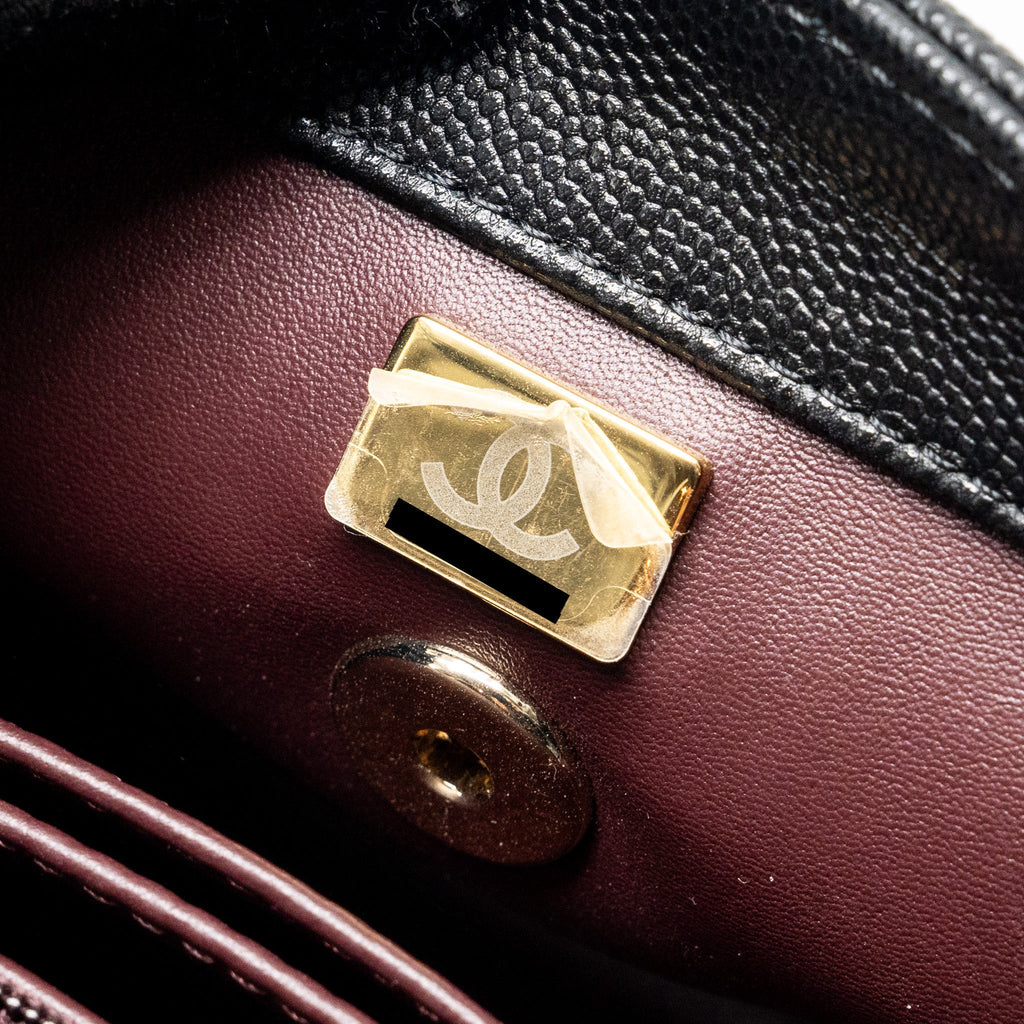 CHANEL SMALL COCO HANDLE CAVIAR BLACK LGHW (MICROCHIP)