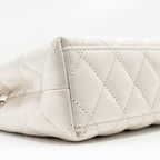 CHANEL MINI KELLY SHOPPING TOTE CALFSKIN WHITE GHW (MICROCHIP)