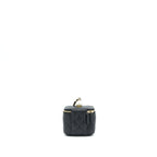 CHANEL SMALL VANITY CLUTCH WITH CHAIN WITH CC PEARL CAVIAR BLACK LGHW