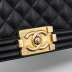 CHANEL MEDIUM CLASSIC BOY BAG CAVIAR BLACK GHW