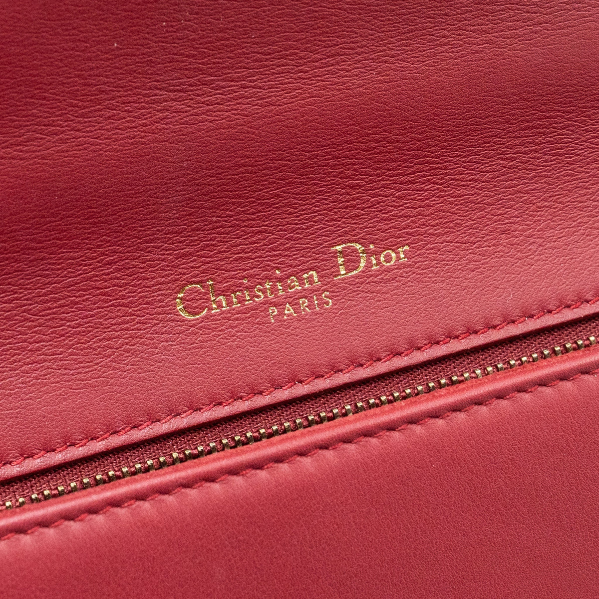 DIOR MEDIUM DIORAMA STUDDED LAMBSKIN RED GHW