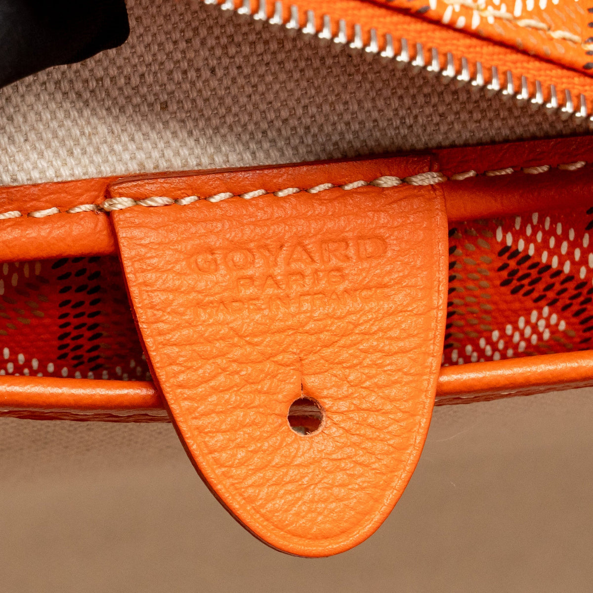 Goyard Artoise PM tote bag Goyardine canvas / calfskin orange SHW