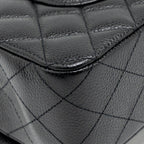 CHANEL MEDIUM CLASSIC DOUBLE FLAP BAG CAVIAR BLACK LGHW