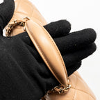 CHANEL TOP HANDLE MINI RECTANGULAR LAMBSKIN BEIGE LGHW (MICROCHIP)