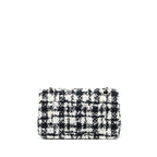 CHANEL CLASSIC DOUBLE FLAP BAG TWEED BLACK/WHITE SHW