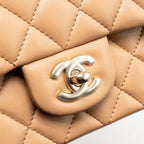 CHANEL TOP HANDLE MINI RECTANGULAR LAMBSKIN BEIGE LGHW (MICROCHIP)