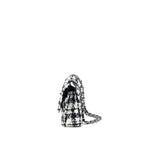 CHANEL CLASSIC DOUBLE FLAP BAG TWEED BLACK/WHITE SHW