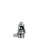 CHANEL CLASSIC DOUBLE FLAP BAG TWEED BLACK/WHITE SHW