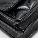 CHANEL TOP HANDLE MINI WALLET ON CHAIN CALFSKIN BLACK GHW(MICROCHIP)