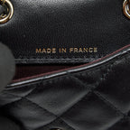 CHANEL FLAP CARD HOLDER BELT BAG WITH CHAIN LAMBSKIN BLACK LGHW