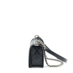CHANEL MEDIUM BOY BAG QUILTED AND CHEVRON CALFSKIN BLACK SHW