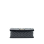 CHANEL MEDIUM BOY BAG QUILTED AND CHEVRON CALFSKIN BLACK SHW