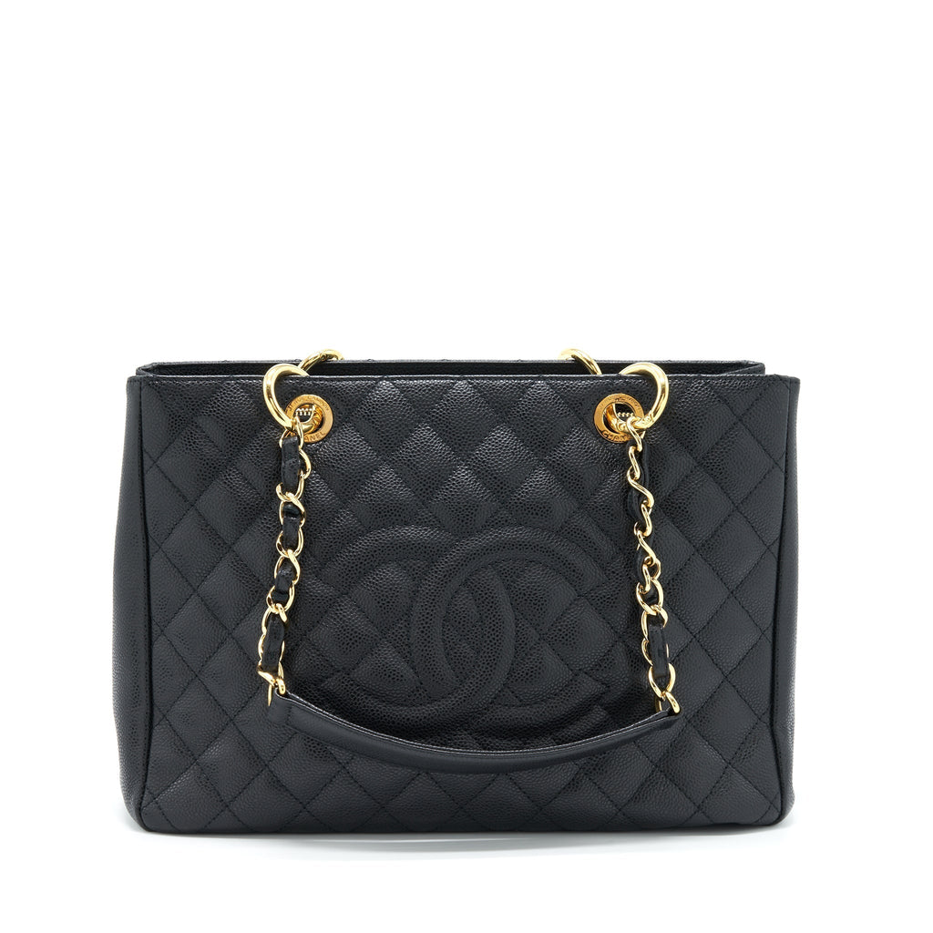 CHANEL GRAND SHOPPING TOTE BAG CAVIAR BLACK GHW