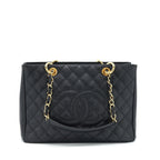 CHANEL GRAND SHOPPING TOTE BAG CAVIAR BLACK GHW