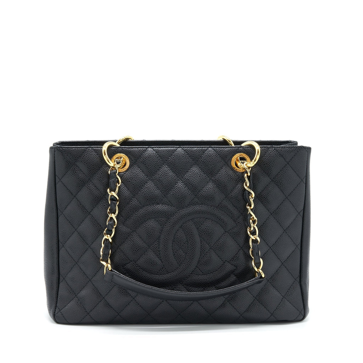 CHANEL GRAND SHOPPING TOTE BAG CAVIAR BLACK GHW