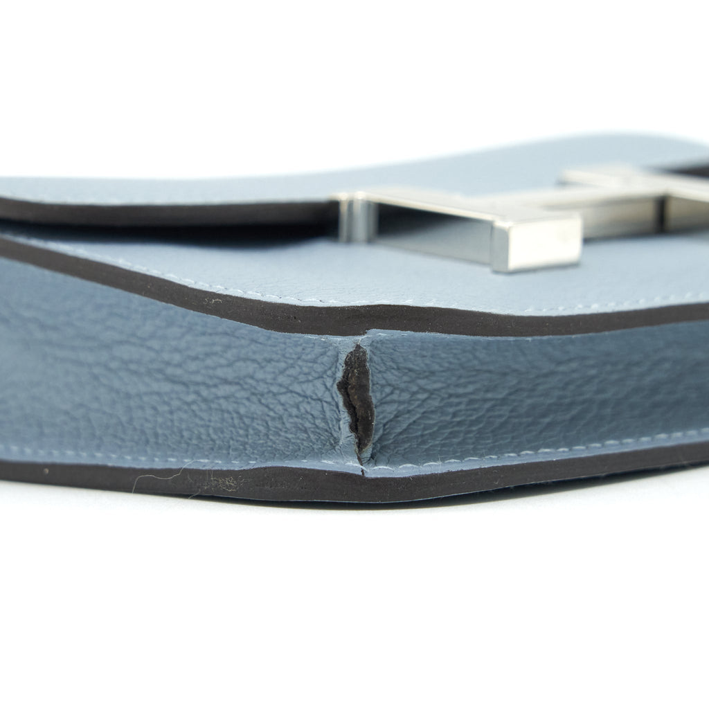 Hermes Constance Slim Evercolor J7 Blue Line SHW