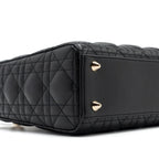 DIOR SMALL LADY DIOR LAMBSKIN BLACK LGHW