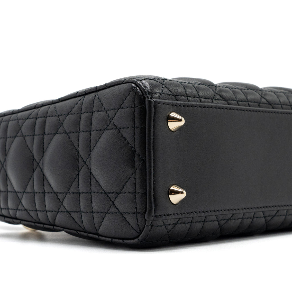 DIOR SMALL LADY DIOR LAMBSKIN BLACK LGHW