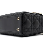 DIOR SMALL LADY DIOR LAMBSKIN BLACK LGHW