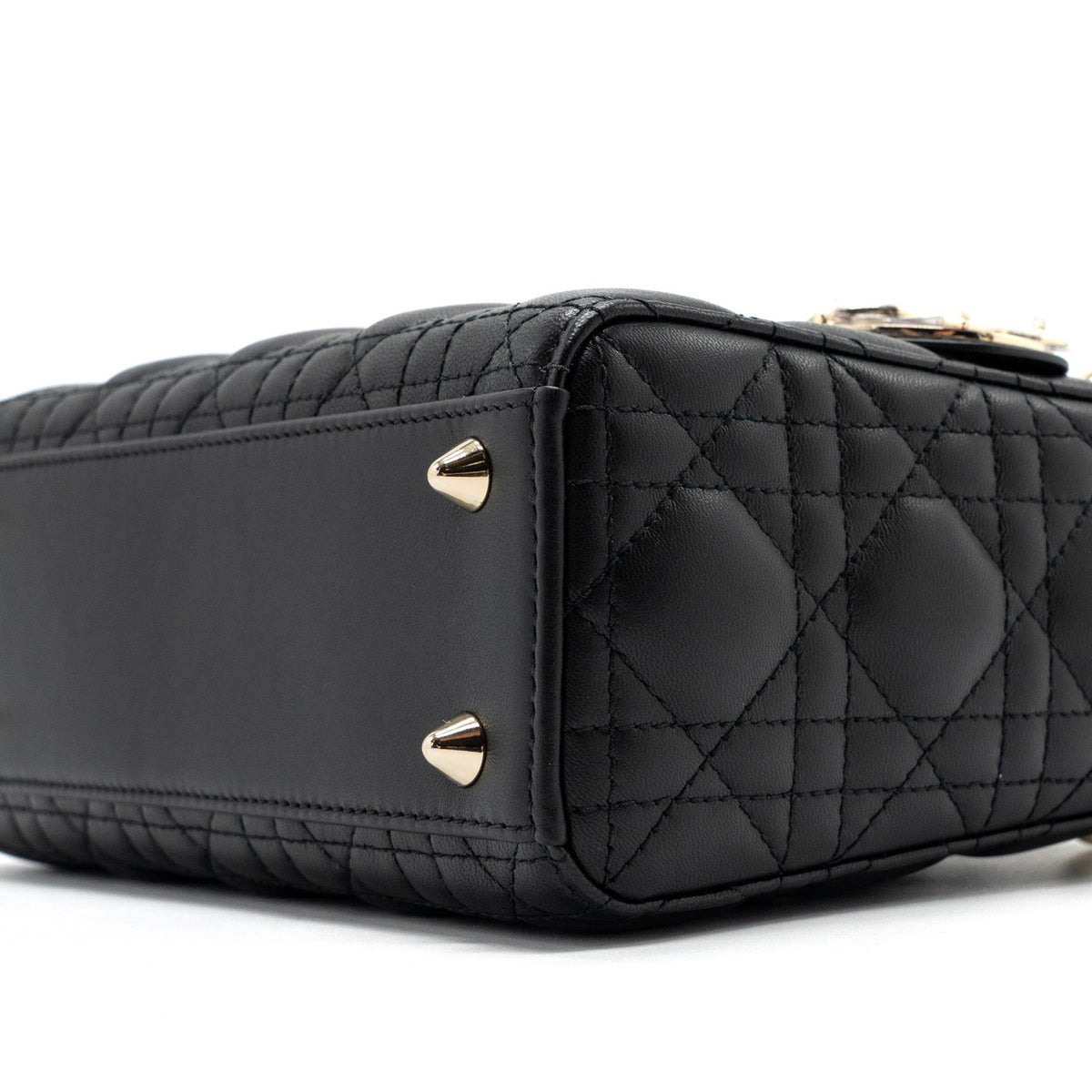 DIOR SMALL LADY DIOR LAMBSKIN BLACK LGHW