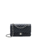 CHANEL MEDIUM CLASSIC DOUBLE FLAP BAG CAVIAR BLACK SHW