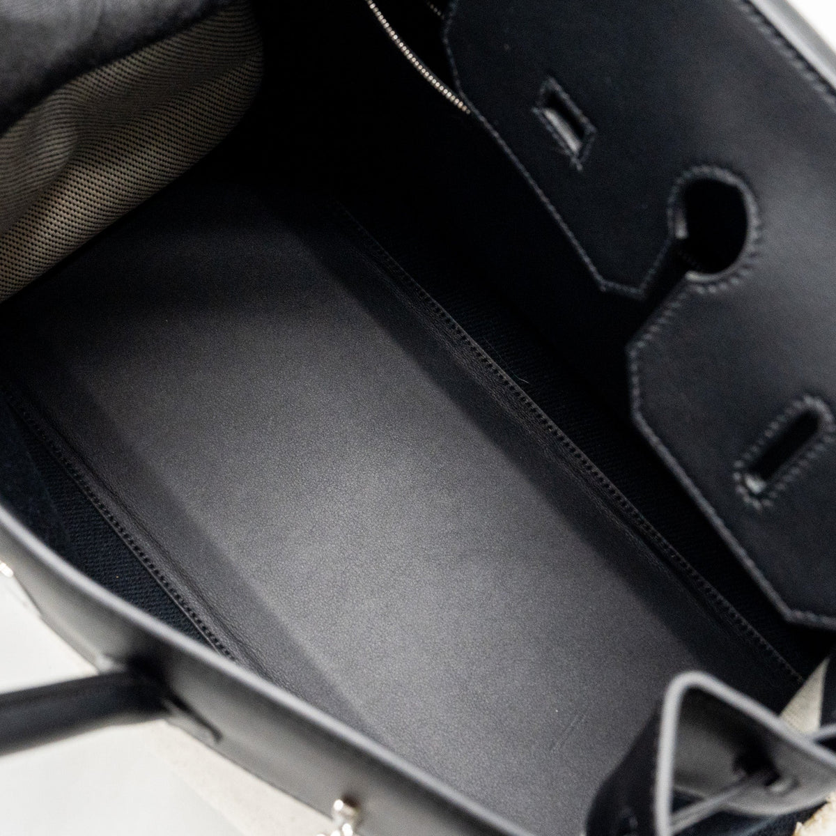 HERMES BIRKIN 35 FRAY FRAY CANVAS/ SWIFT BLACK/ECRU SHW