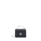 CHANEL 22S GIANT CHAIN TOP HANDLE MINI FLAP BAG CAVIAR BLACK SHW