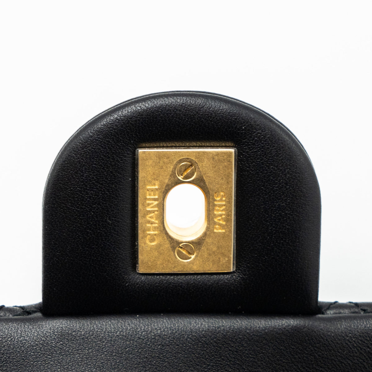 CHANEL 23K PEARL CRUSH MINI RECTANGULAR FLAP BAG LAMBSKIN BLACK GHW (MICROCHIP)