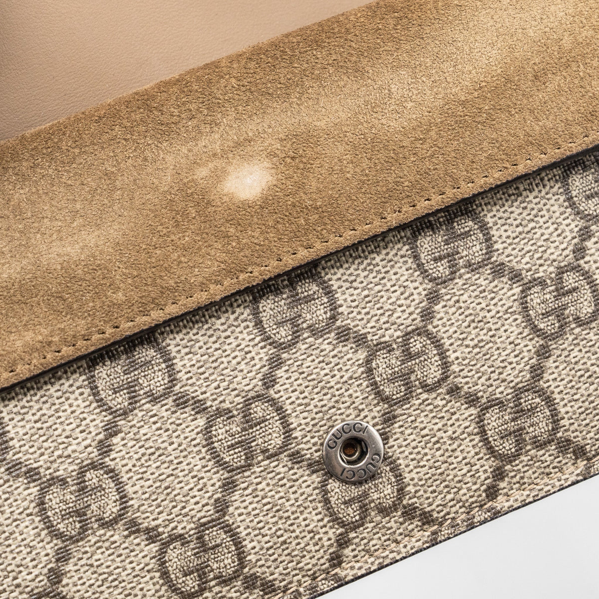 GUCCI DIONYSUS SUPER MINI GG SUPREME CANVAS/SUEDE RUTHENIUM SILVER HARDWARE