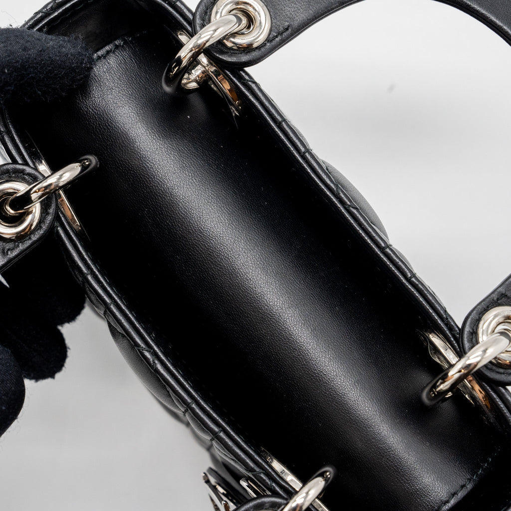 DIOR MINI LADY DIOR LAMBSKIN BLACK SHW