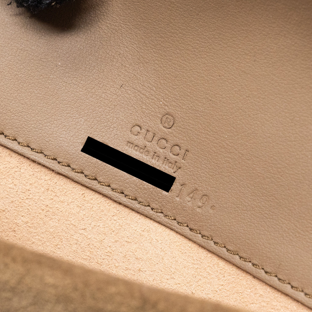 GUCCI DIONYSUS SUPER MINI GG SUPREME CANVAS/SUEDE RUTHENIUM SILVER HARDWARE