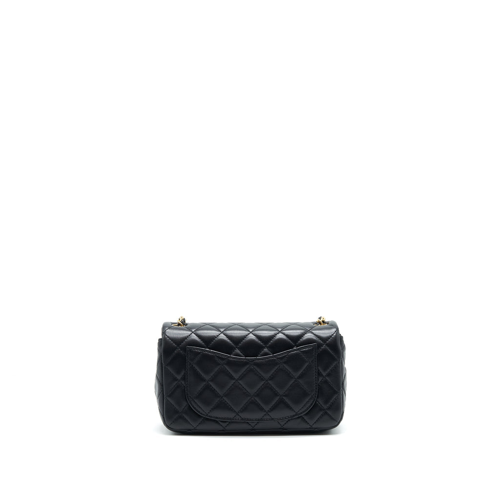 CHANEL PEARL CRUSHED MINI RECTANGULAR FLAP IN BLACK