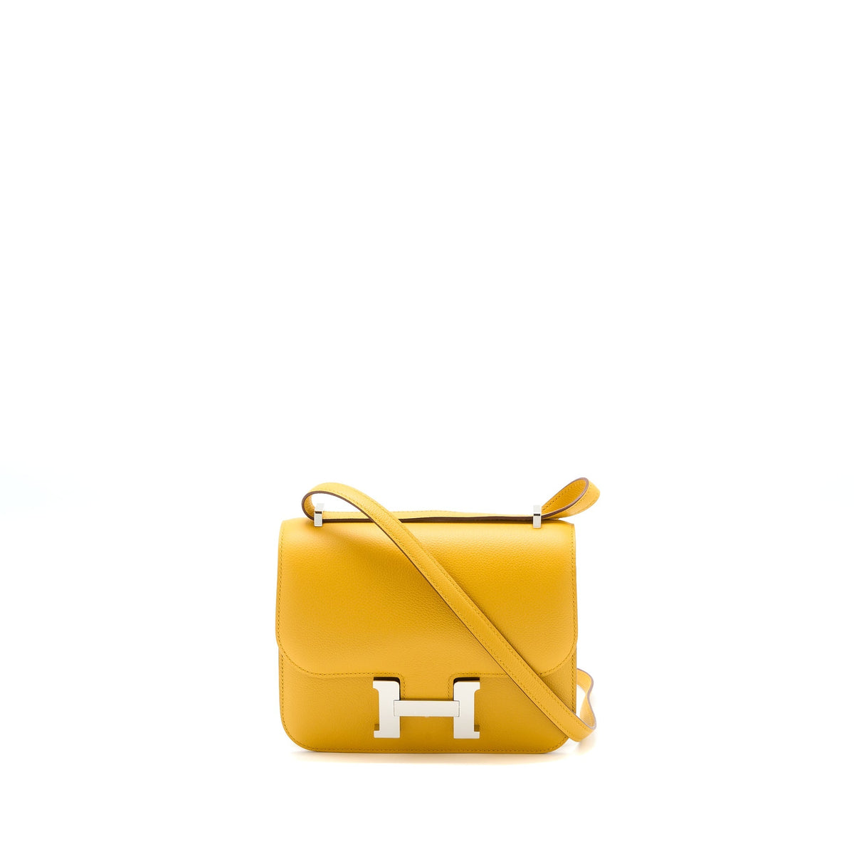 Hermes Constance Mini Evercolor Jaune Amber/Rose Lipstick SHW
