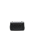 CHANEL MINI RECTANGULAR FLAP BAG LAMBSKIN BLACK SHW