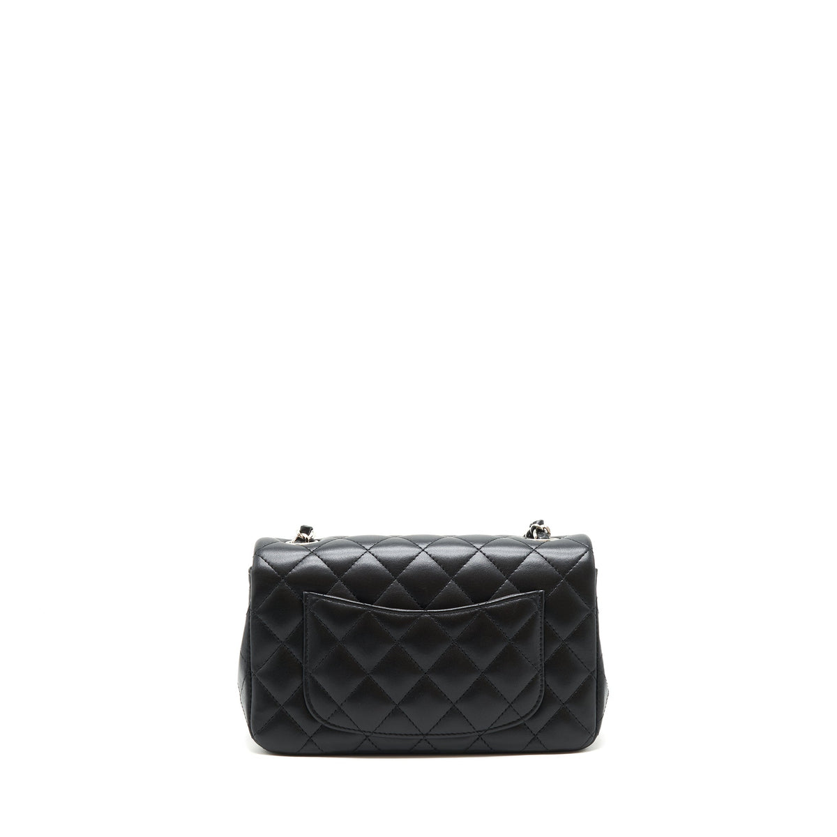 CHANEL MINI RECTANGULAR FLAP BAG LAMBSKIN BLACK SHW